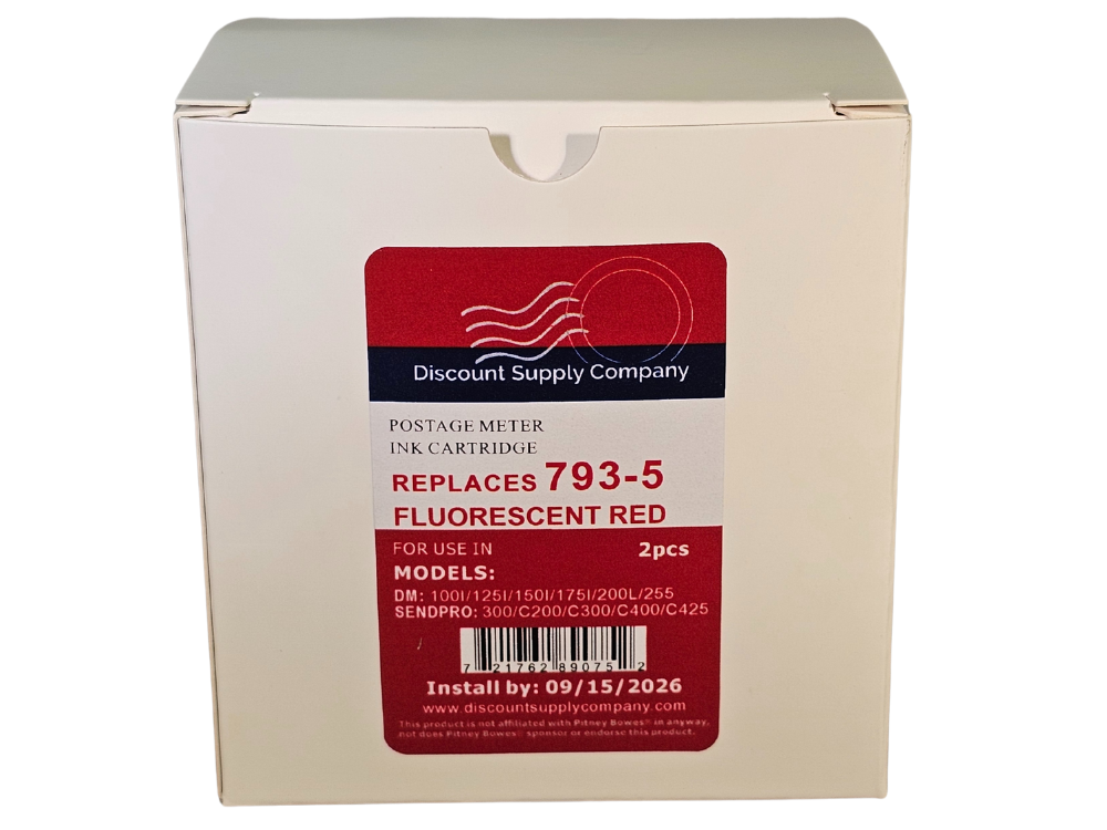 Pitney Bowes 2-Pack Compatible 793-5 Red Ink Cartridge for P700, DM100i, DM125i, DM150i, DM175i, DM200L, DM225 Postage Meters