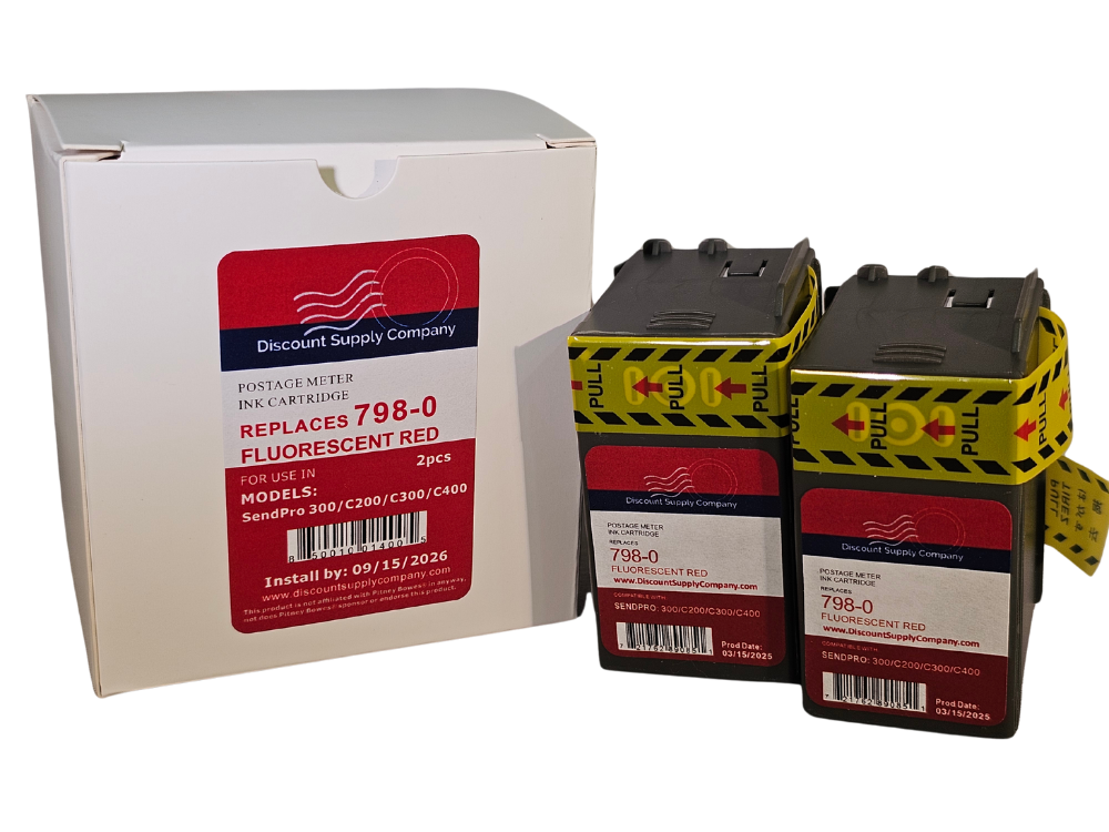 Pitney Bowes 2-Pack of SL-798-0 Compatible Ink Cartridges for Sendpro C200, C300 and C400 Postage Meters