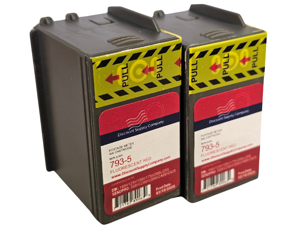 Pitney Bowes 2-Pack Compatible 793-5 Red Ink Cartridge for P700, DM100i, DM125i, DM150i, DM175i, DM200L, DM225 Postage Meters
