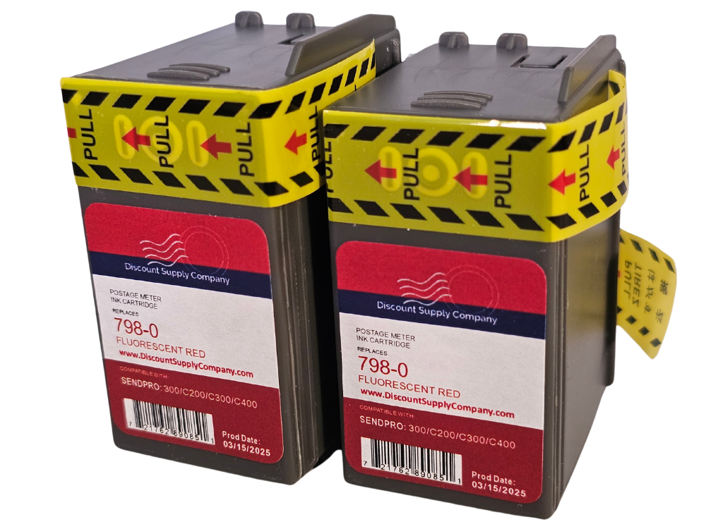 Pitney Bowes 2-Pack of SL-798-0 Compatible Ink Cartridges for Sendpro C200, C300 and C400 Postage Meters