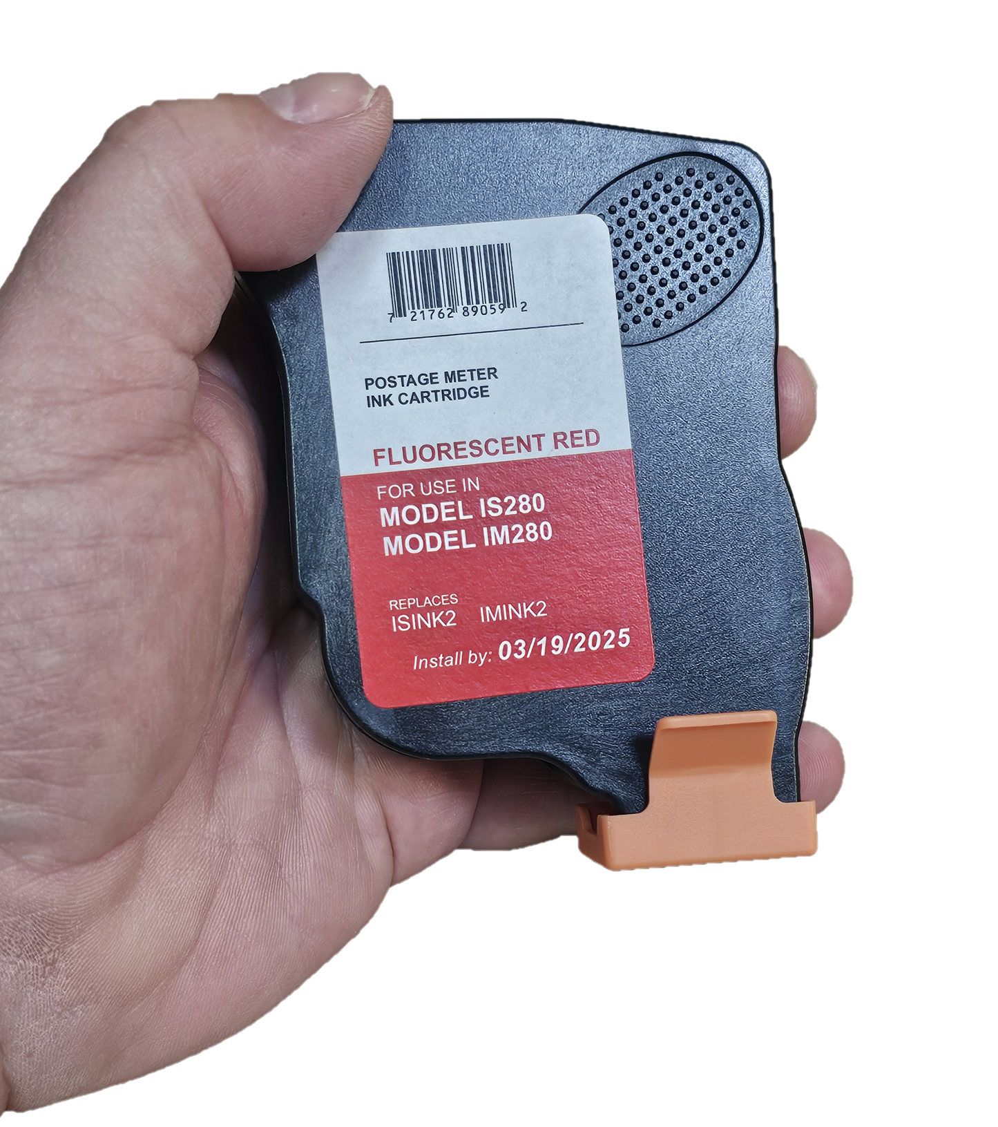 Neopost ISINK2 Fluorescent Red Ink Cartridge ~90 Day Warranty! ~ for Neopost IS280 and Hasler IM280 Postage Meters