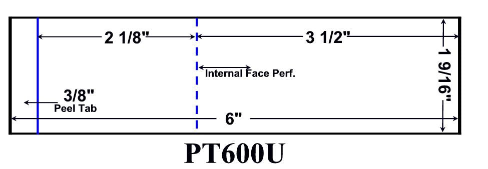 Discount Supply Company 6125-IJ Postage Meter Tape 6 1/8" x 1 9/16" Sheet with a 3/32" Peel Tab. 300