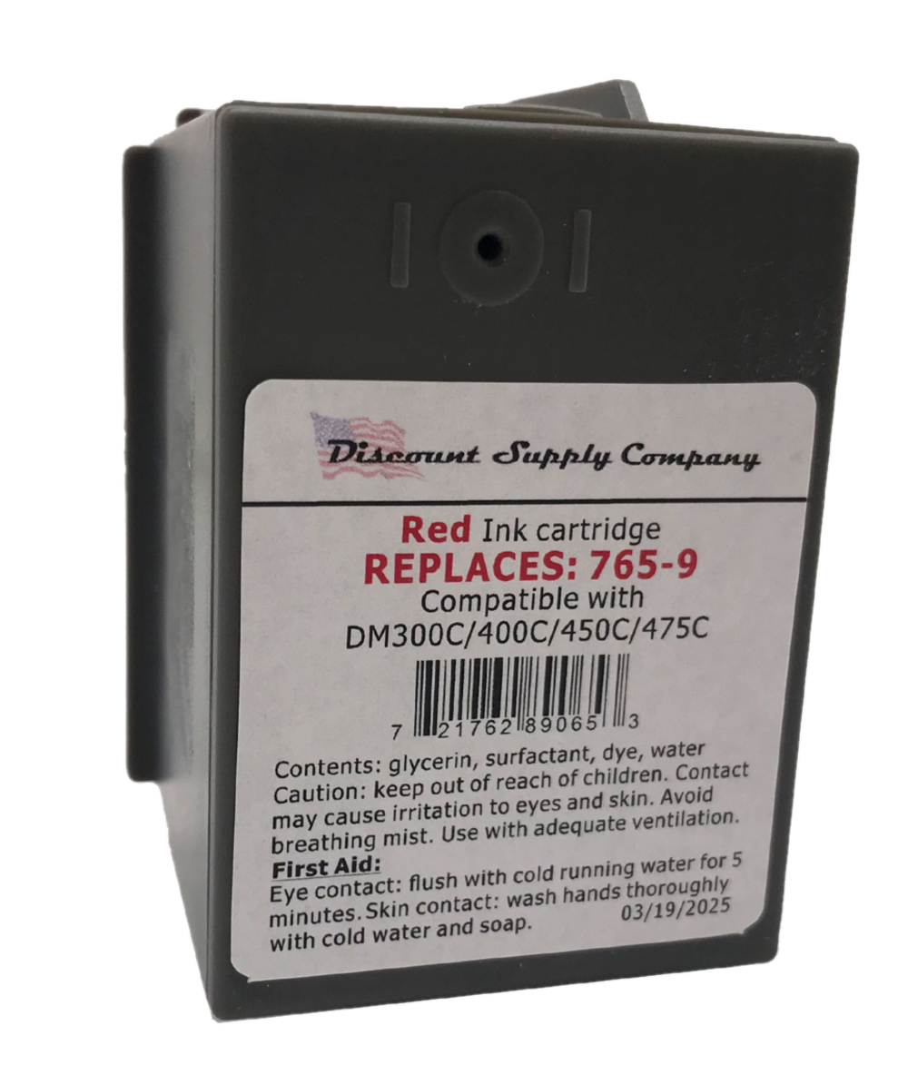 Pitney Bowes 765-9 Compatible Red Ink Cartridge for DM300c, DM400c, DM450c Postage Meters