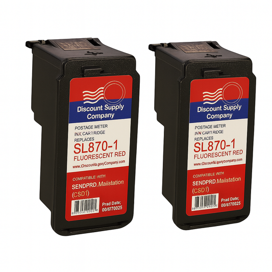 Pitney Bowes 2-Pack Compatible SL-870-1 Red Ink Cartridge for SendPro Mailstation Postage Meter