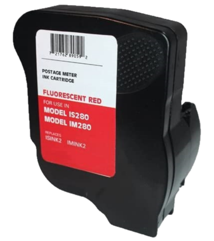 Neopost ISINK2 Fluorescent Red Ink Cartridge ~90 Day Warranty! ~ for Neopost IS280 and Hasler IM280 Postage Meters